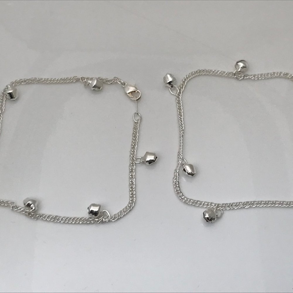 Anklet Payal Silver Tone Bell Foot Women Fashion J - Picture 8 of 10